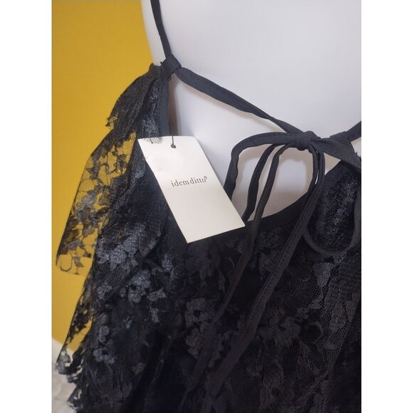 NWT Item Ditto Strappy Tiered Lace Mini Dress S Whimsygoth Witchy - Picture 6 of 7